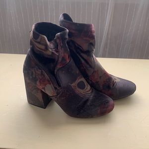 Velvet Sock Heeled Booties